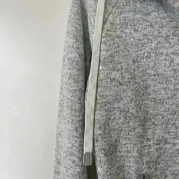 Thread & Supply Womens M Hooded LS 1/4 Button Pullover Heather Gray Pockets - Picture 6 of 13